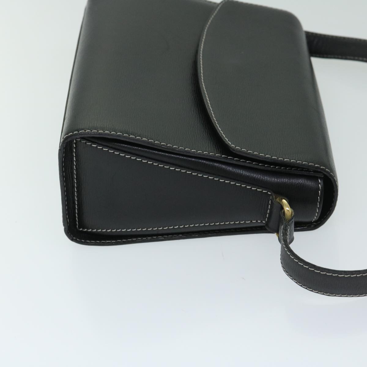 BALLY Shoulder Bag Leather Black Auth bs12469