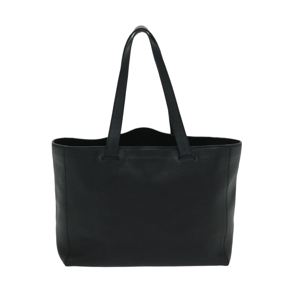 LOEWE Anagram East West Shopper Tote Bag Leather Black Auth bs12487