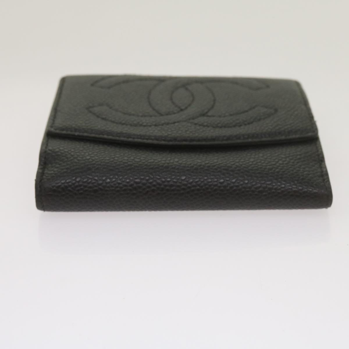 CHANEL Wallet Leather Black CC Auth bs12515