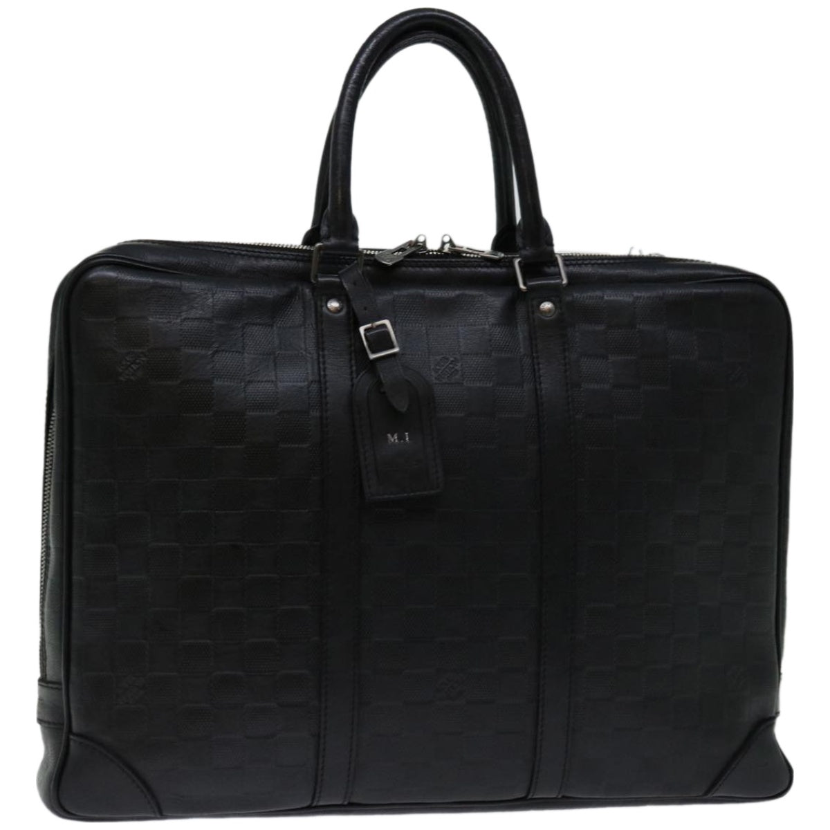 LOUIS VUITTON Damier Infini Porte Documents Voyage Bag Black N41146 Auth bs12526