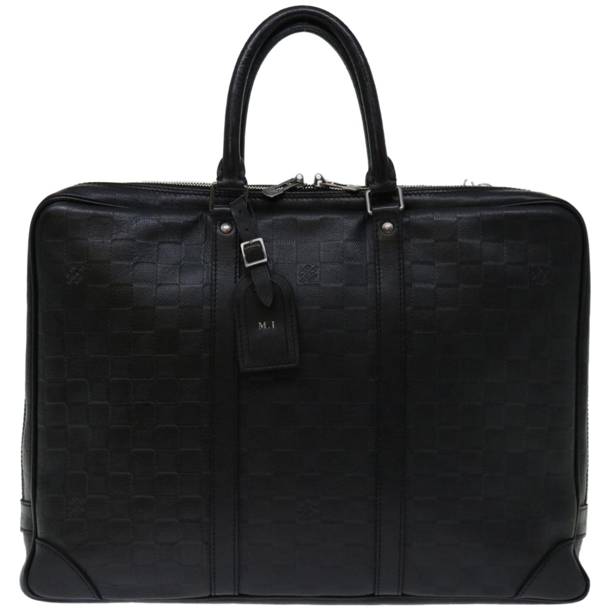 LOUIS VUITTON Damier Infini Porte Documents Voyage Bag Black N41146 Auth bs12526