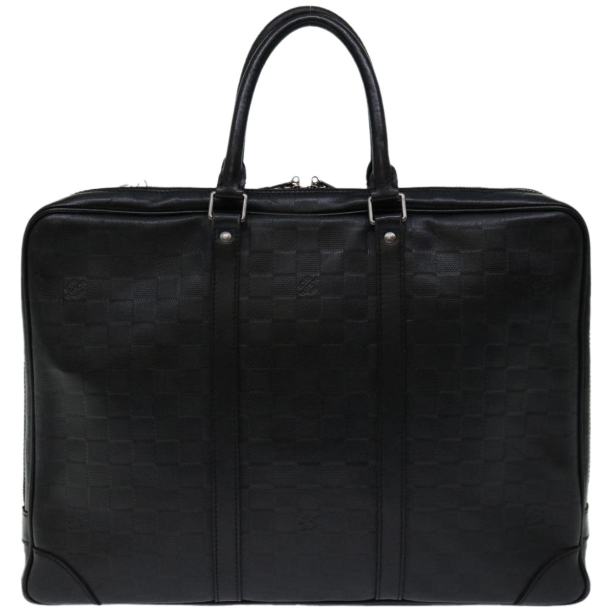 LOUIS VUITTON Damier Infini Porte Documents Voyage Bag Black N41146 Auth bs12526