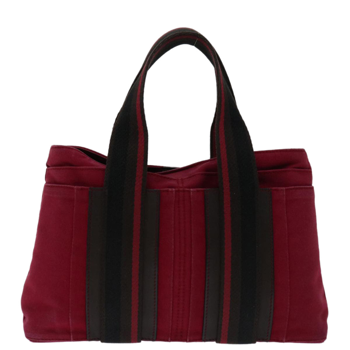 HERMES Toroca Horizont Tote Bag Canvas Red Auth bs12548