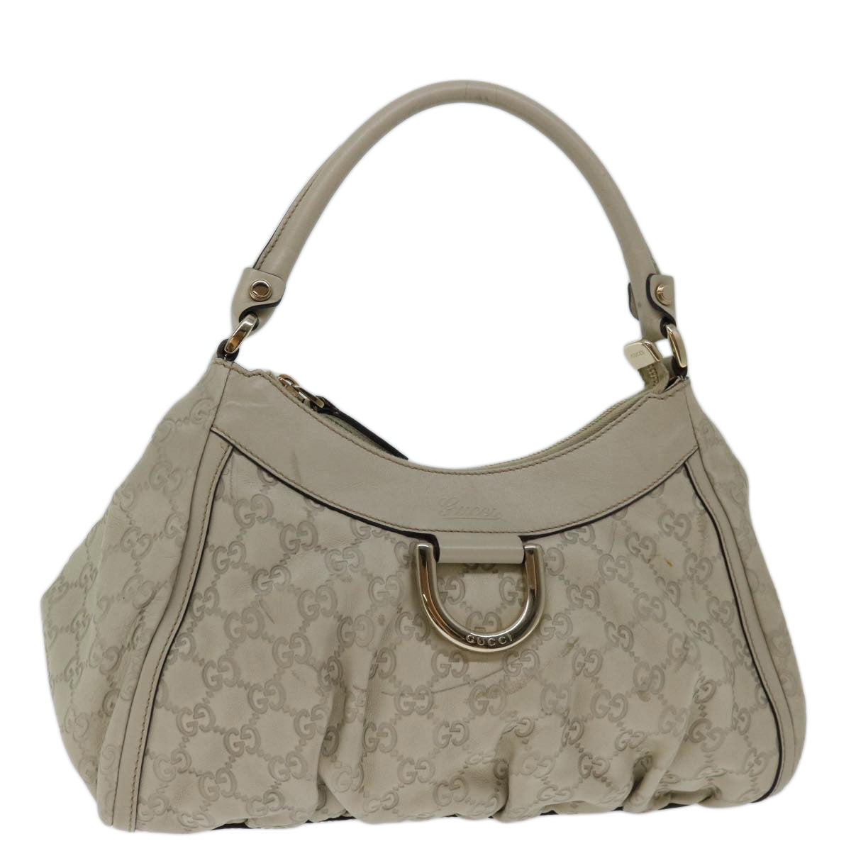 GUCCI GG Canvas Guccissima Abbey Tote Bag Beige 190525 Auth bs12574