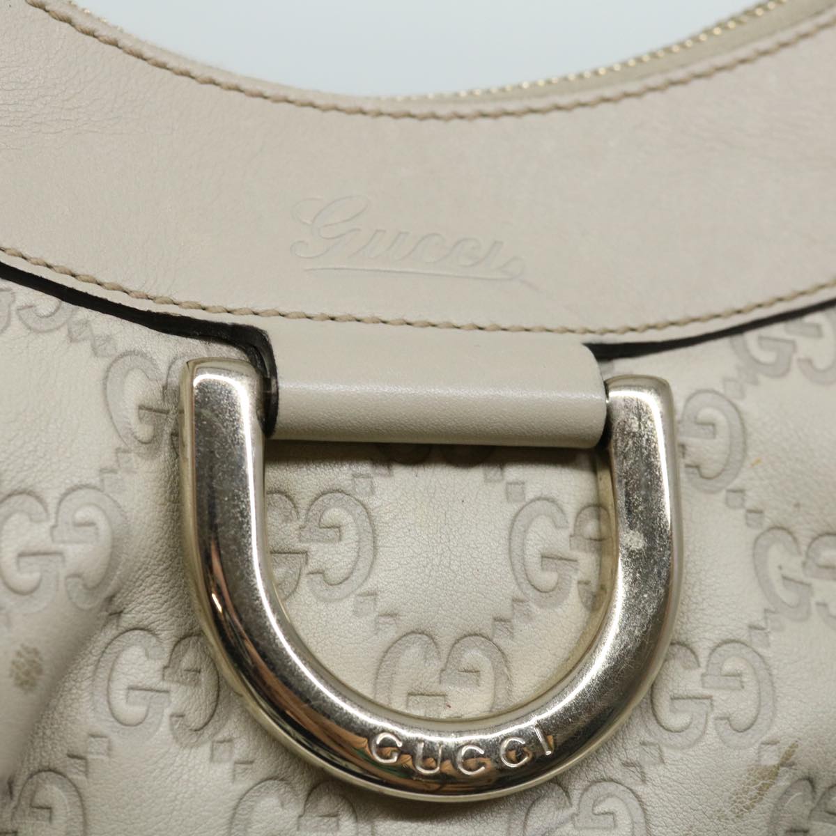 GUCCI GG Canvas Guccissima Abbey Tote Bag Beige 190525 Auth bs12574