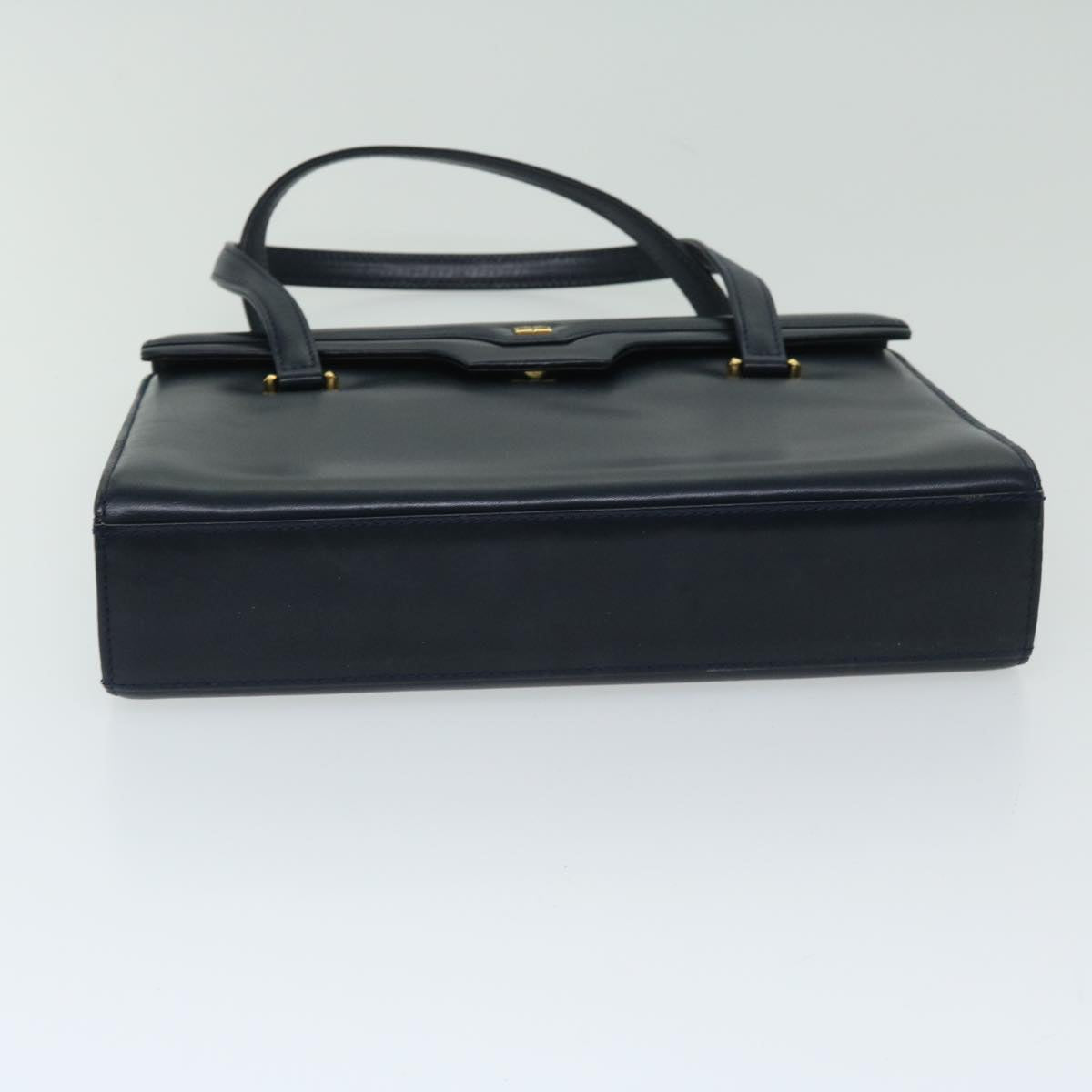 GIVENCHY Hand Bag Leather Navy Auth bs12582