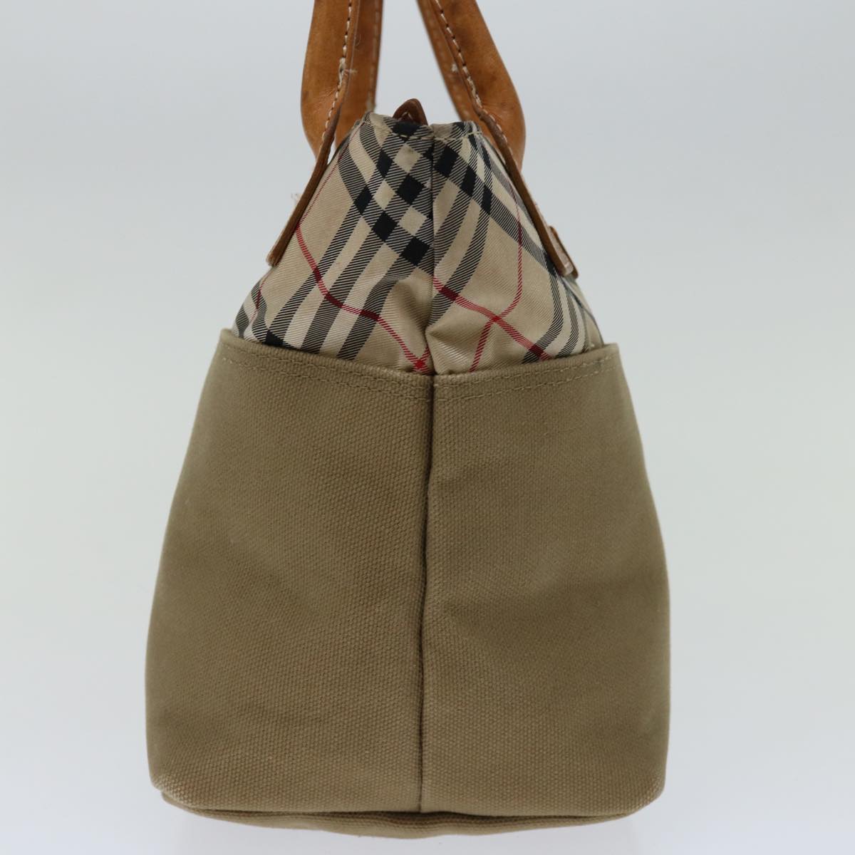 Burberrys Blue Label Hand Bag Canvas Beige Auth bs12583