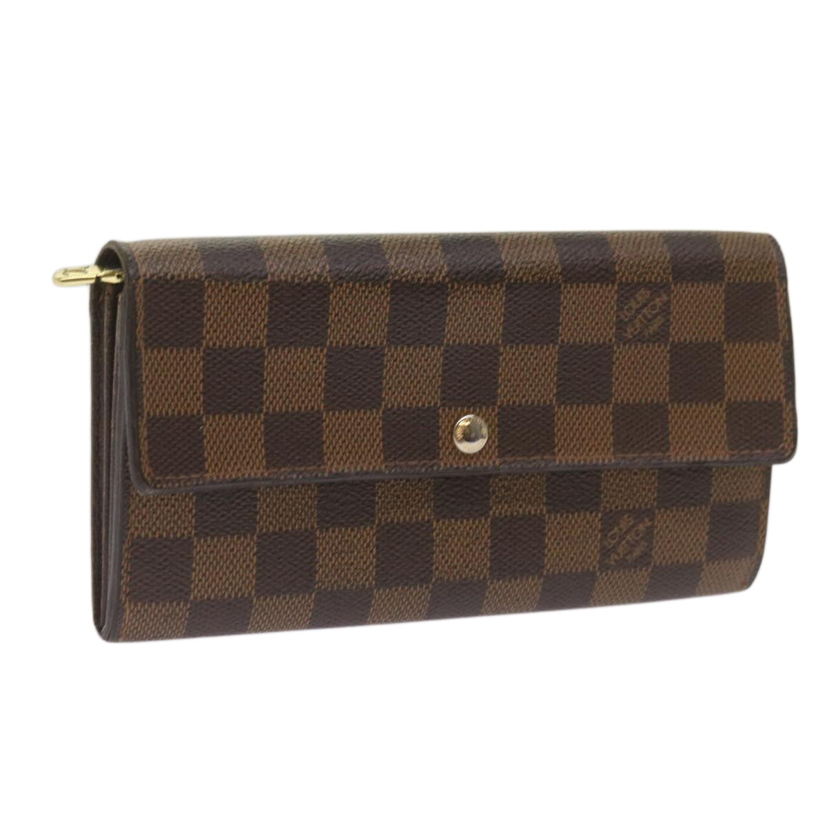 LOUIS VUITTON Damier Ebene Portefeuille Sarah Long Wallet N61734 LV Auth bs12647