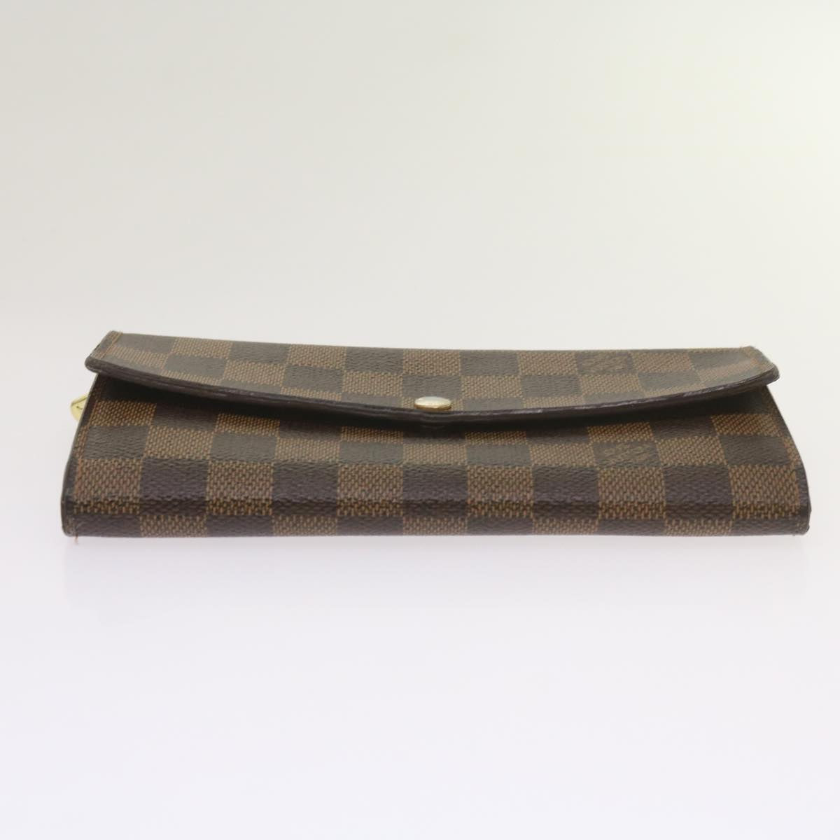 LOUIS VUITTON Damier Ebene Portefeuille Sarah Long Wallet N61734 LV Auth bs12647