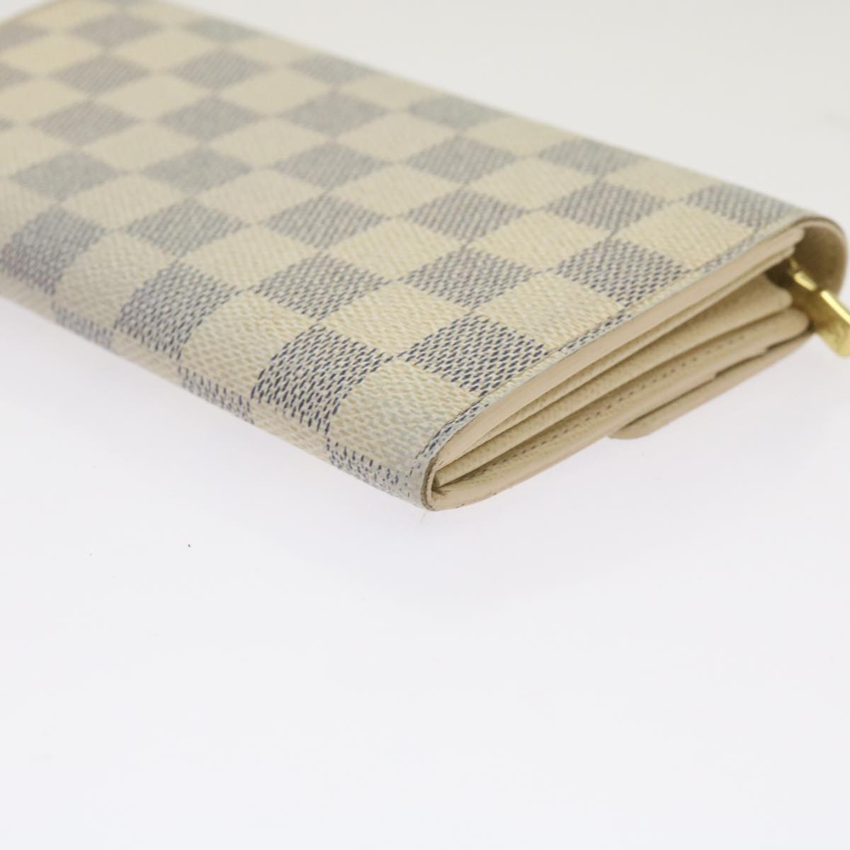 LOUIS VUITTON Damier Azur Portefeuille Sarah Long Wallet N63208 LV Auth bs12648