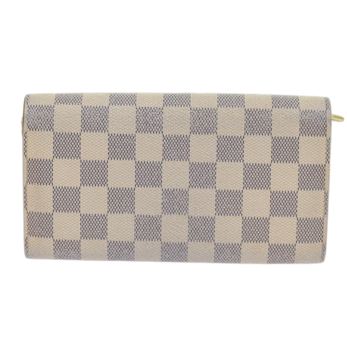 LOUIS VUITTON Damier Azur Portefeuille Sarah Long Wallet N63208 LV Auth bs12648