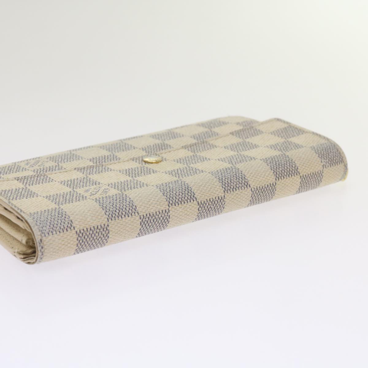 LOUIS VUITTON Damier Azur Portefeuille Sarah Long Wallet N63208 LV Auth bs12648