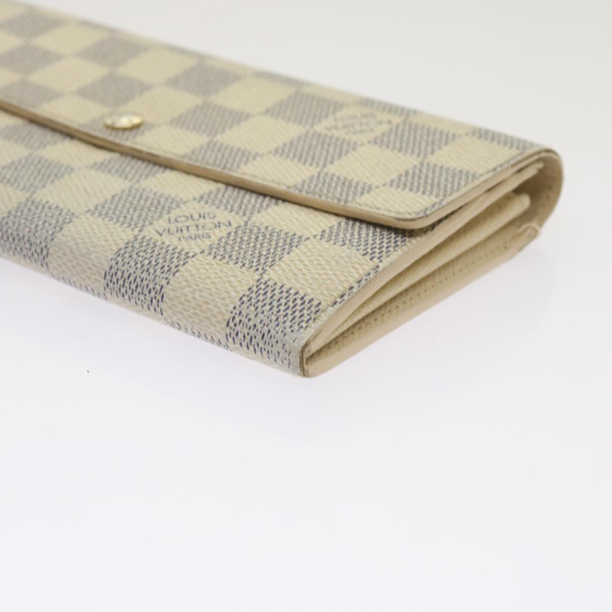 LOUIS VUITTON Damier Azur Portefeuille Sarah Long Wallet N63208 LV Auth bs12648