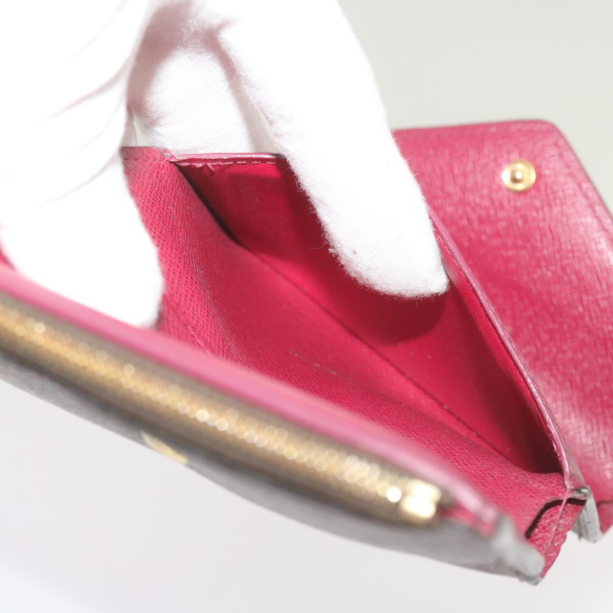 LOUIS VUITTON Portefeuille Victorine Trifold Wallet Fuchsia M41938 Auth bs12651