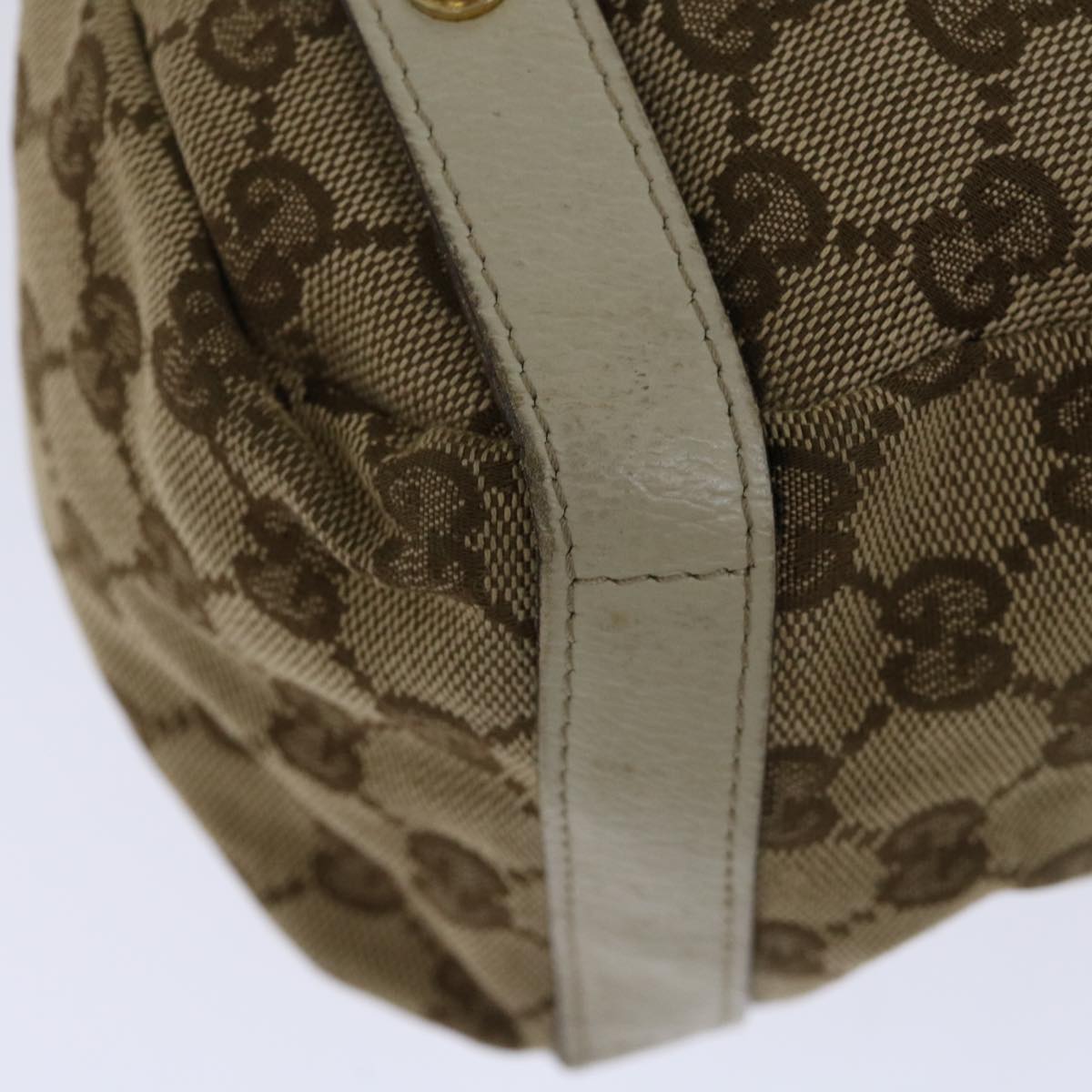 GUCCI GG Canvas Hand Bag Beige 130736 Auth bs12737