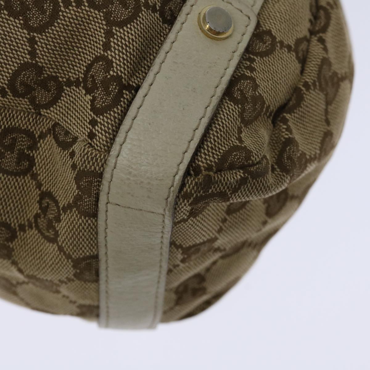 GUCCI GG Canvas Hand Bag Beige 130736 Auth bs12737