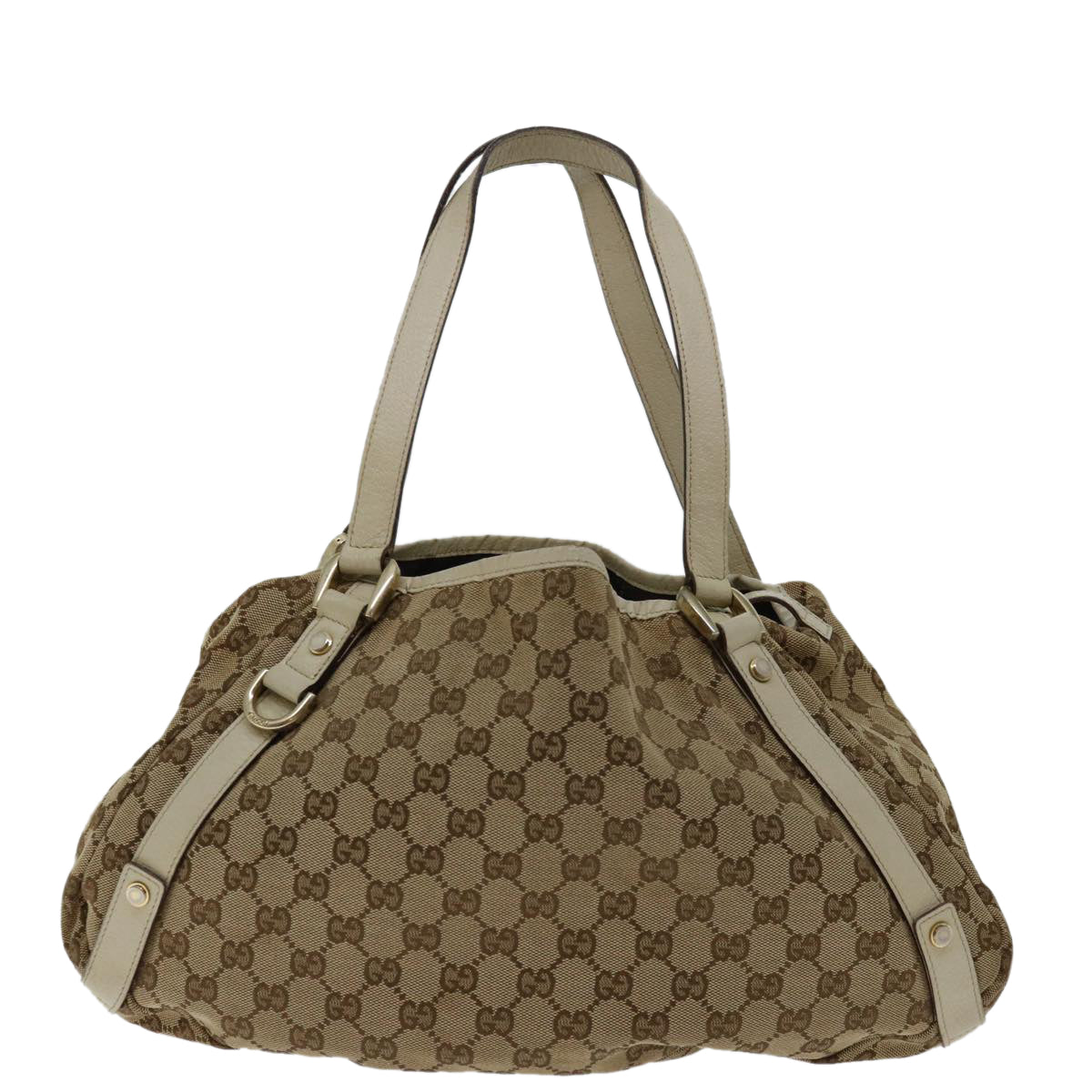 GUCCI GG Canvas Hand Bag Beige 130736 Auth bs12737