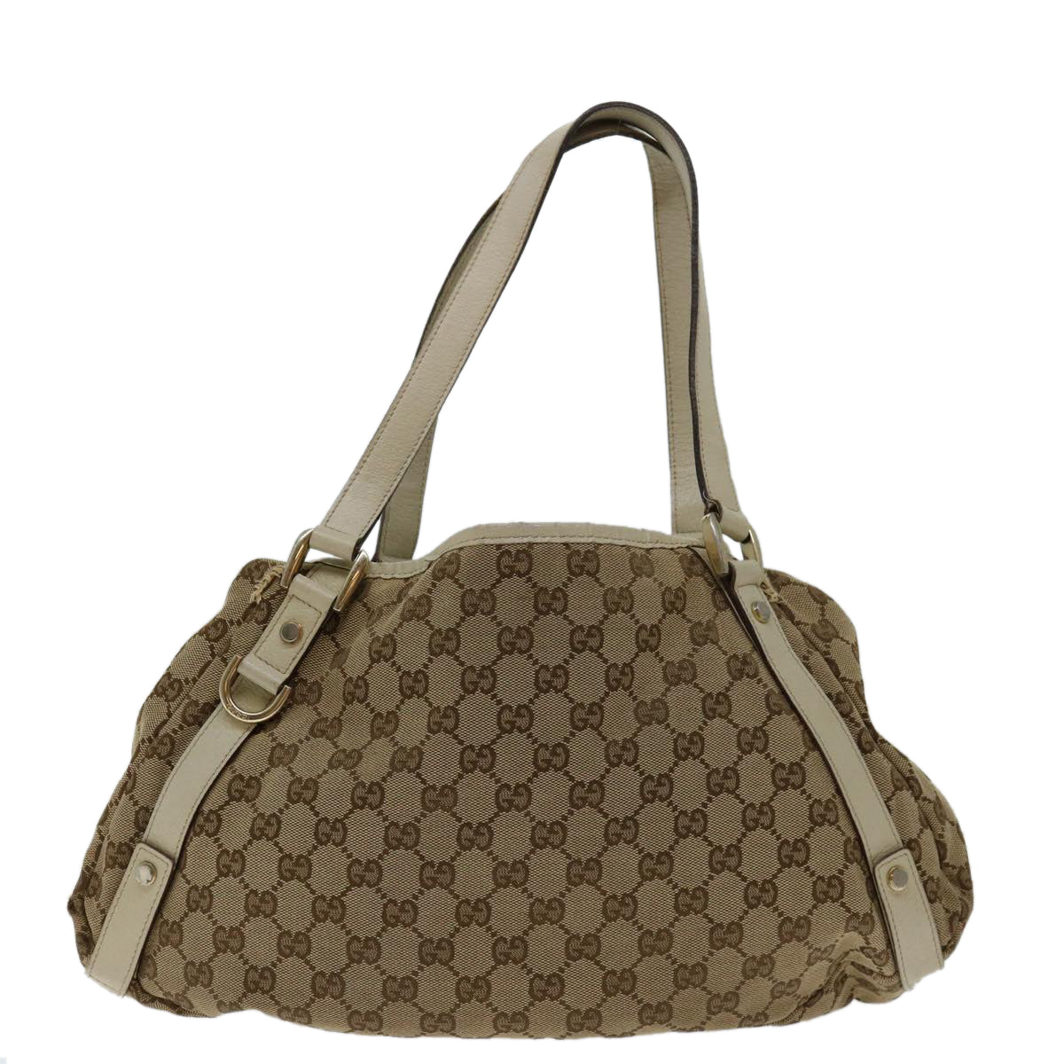 GUCCI GG Canvas Hand Bag Beige 130736 Auth bs12737