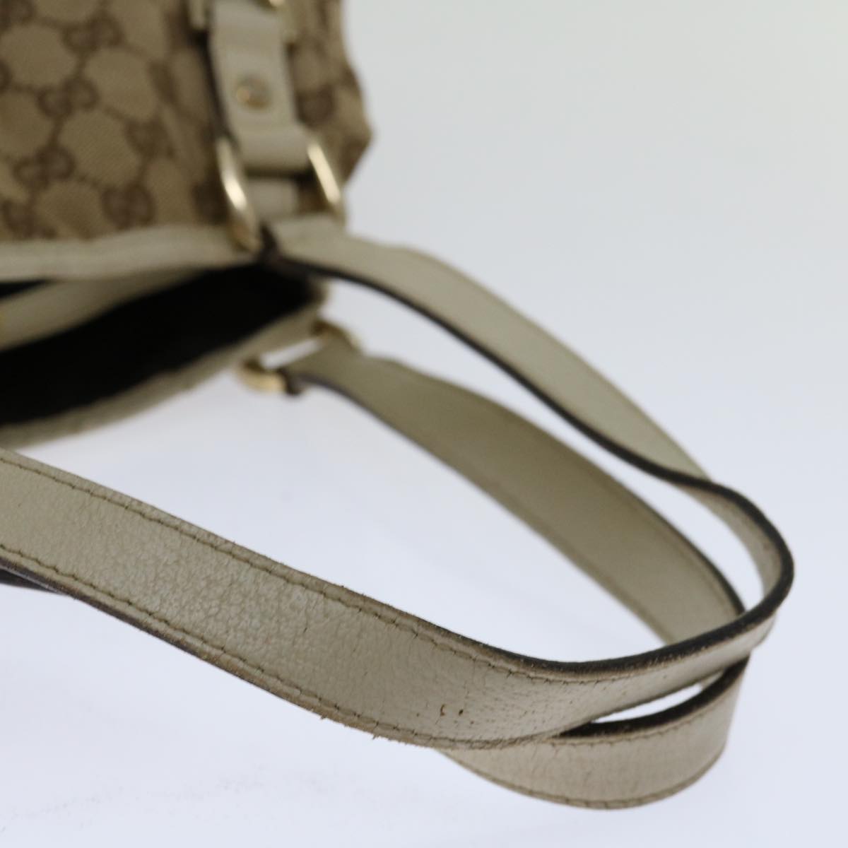 GUCCI GG Canvas Hand Bag Beige 130736 Auth bs12737