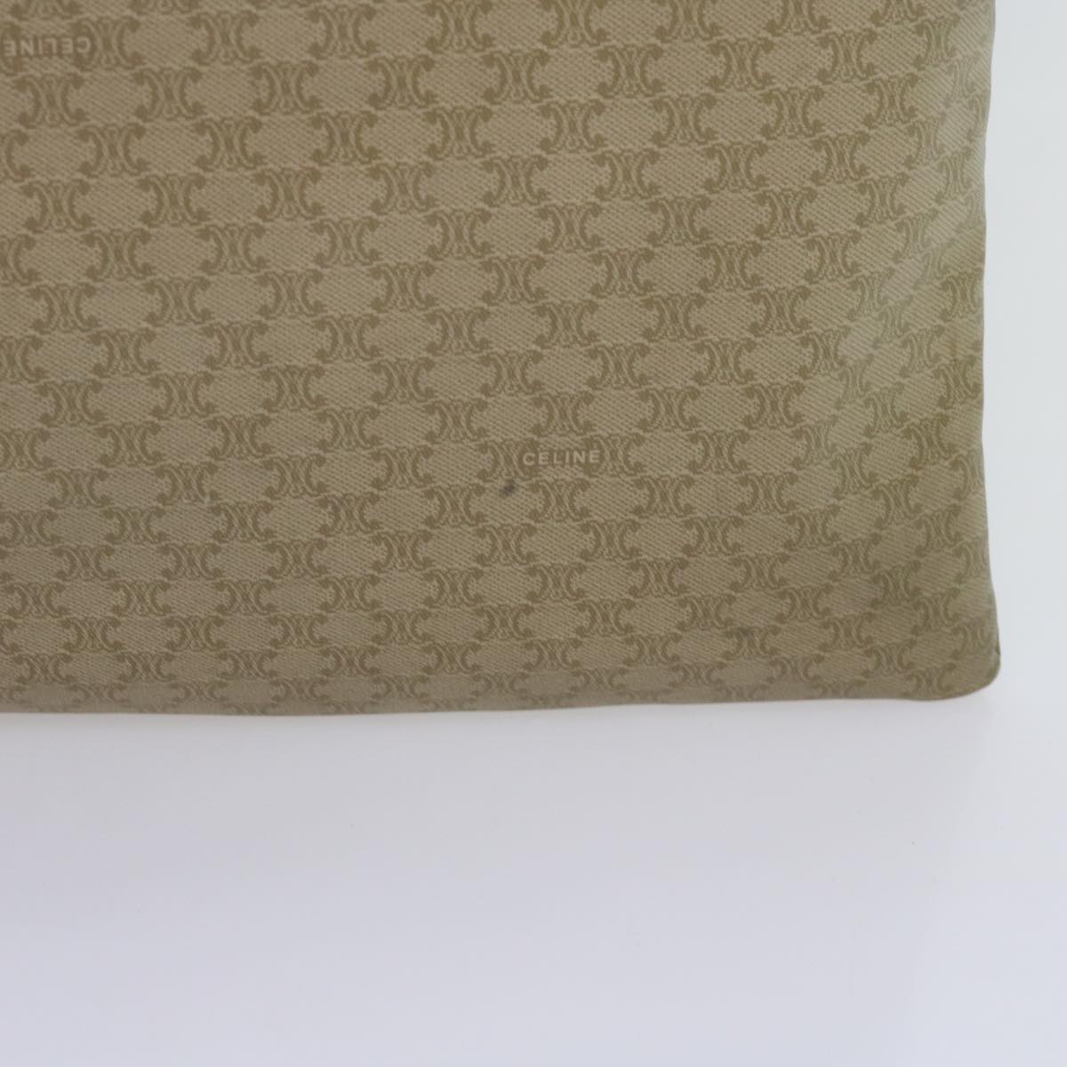 CELINE Macadam Canvas Tote Bag Beige Auth bs12760