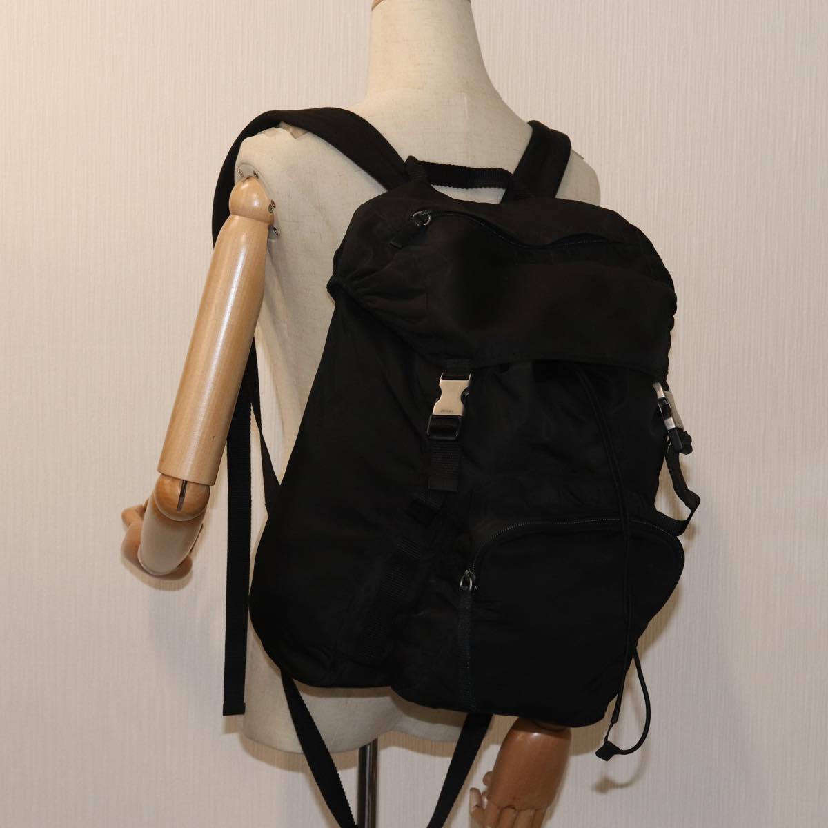 PRADA Backpack Nylon Black Auth bs12816