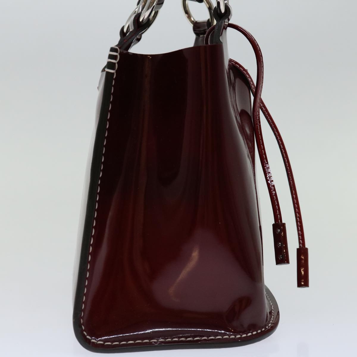 BALLY Hand Bag Enamel Red Auth bs12846