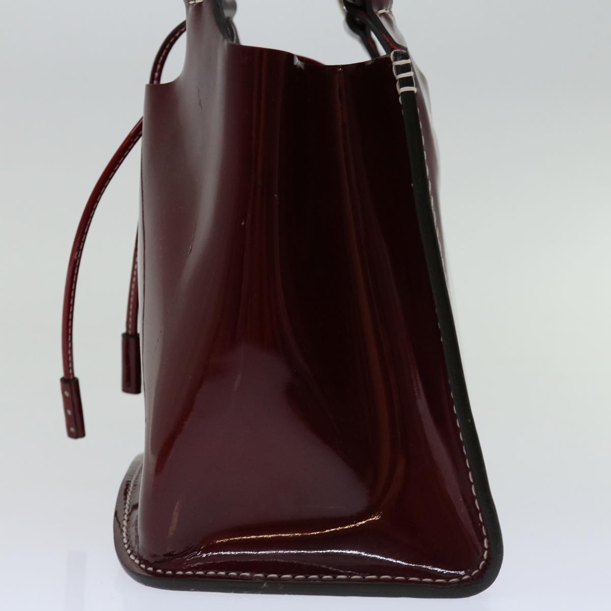 BALLY Hand Bag Enamel Red Auth bs12846