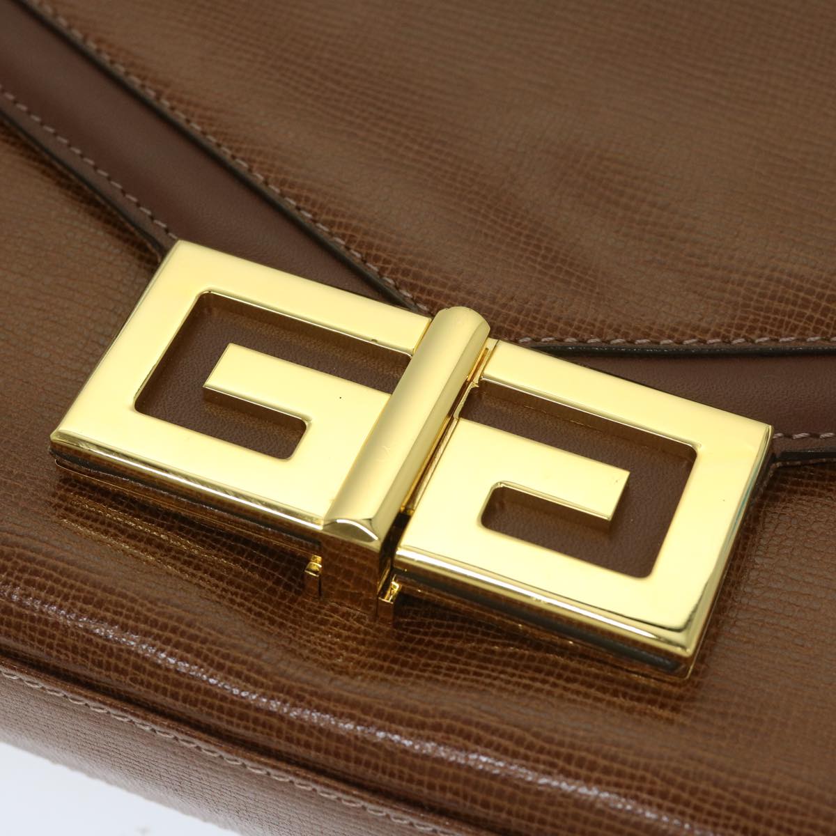 GIVENCHY Shoulder Bag Leather Brown Auth bs12855