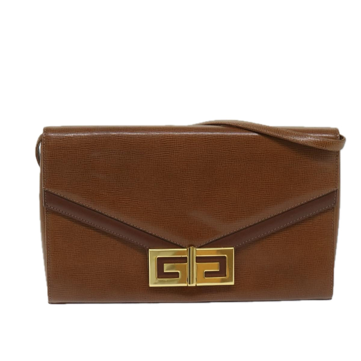 GIVENCHY Shoulder Bag Leather Brown Auth bs12855