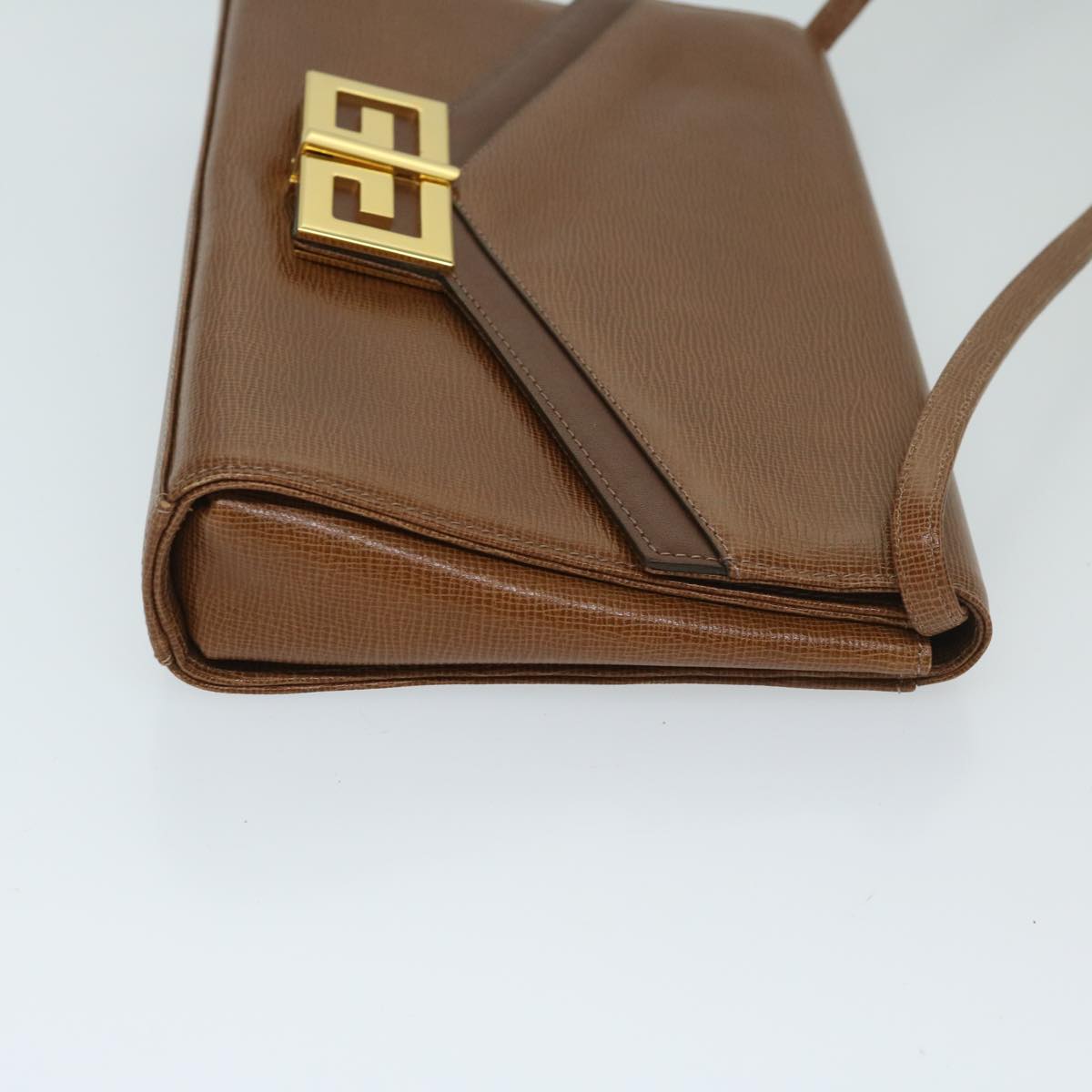 GIVENCHY Shoulder Bag Leather Brown Auth bs12855