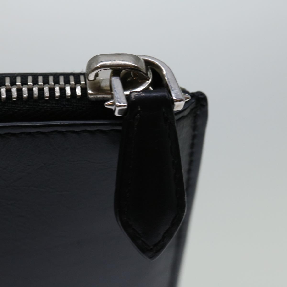 GIVENCHY Clutch Bag Leather Black Auth bs12859