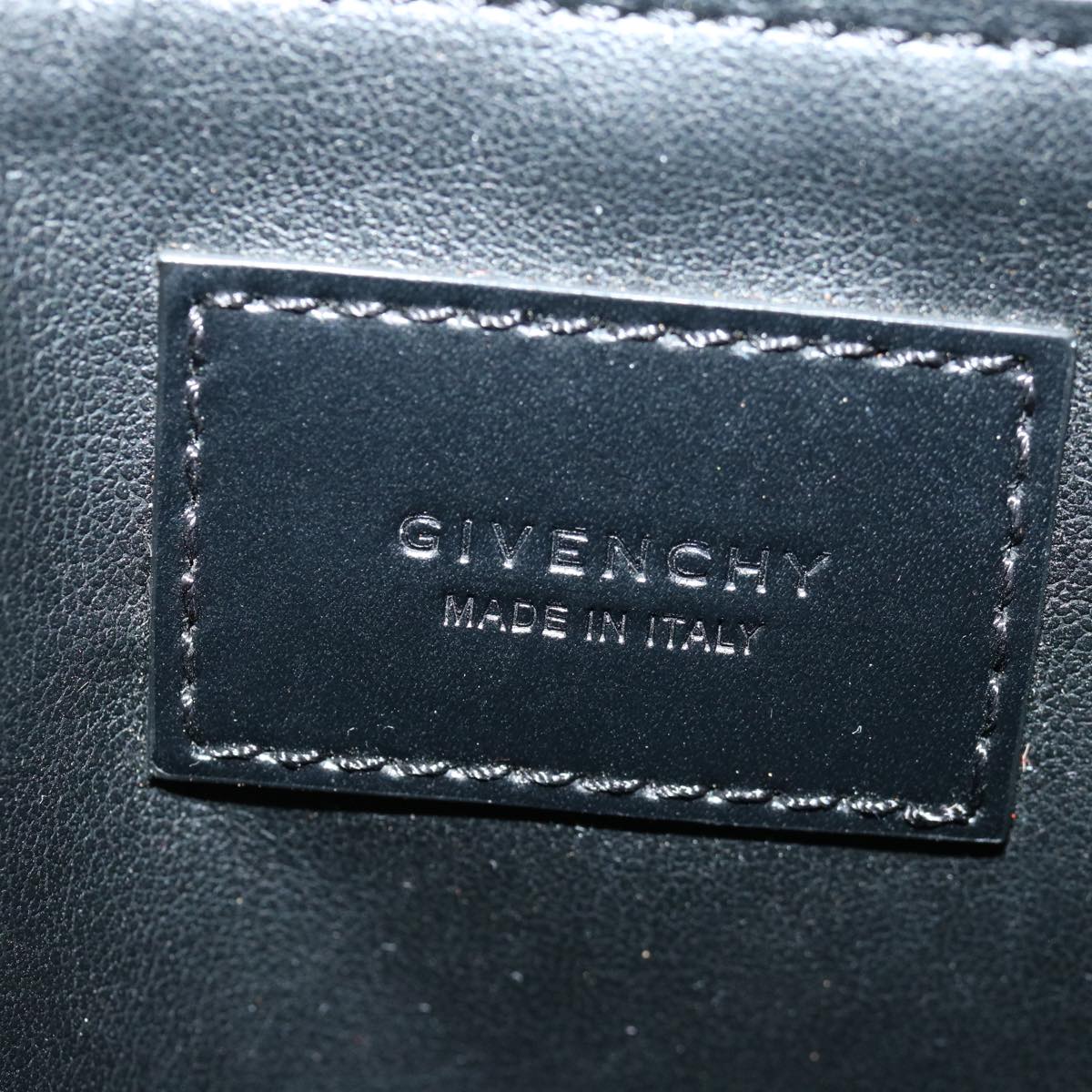 GIVENCHY Clutch Bag Leather Black Auth bs12859