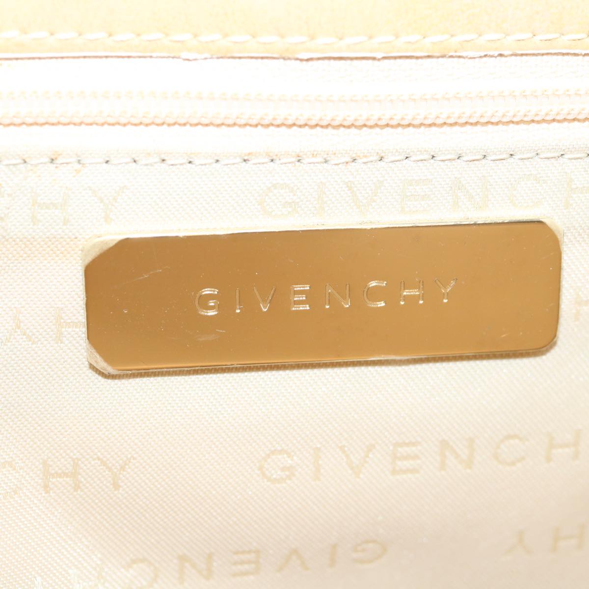 GIVENCHY Hand Bag Leather Beige Auth bs12860