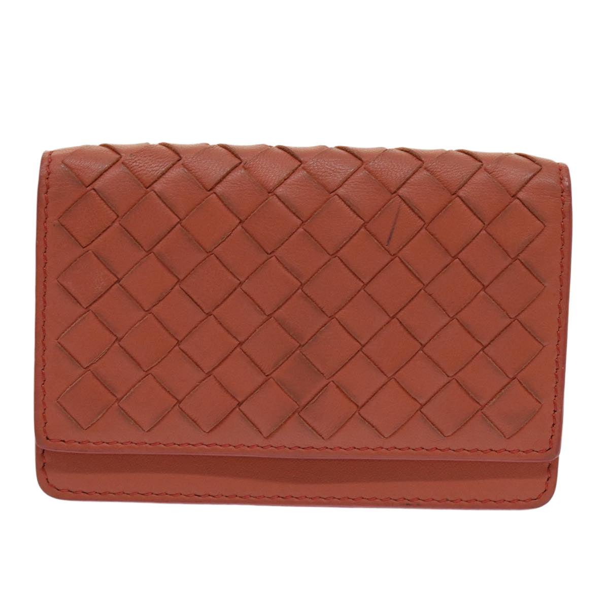 BOTTEGA VENETA INTRECCIATO Card Case Leather Pink Auth bs12861