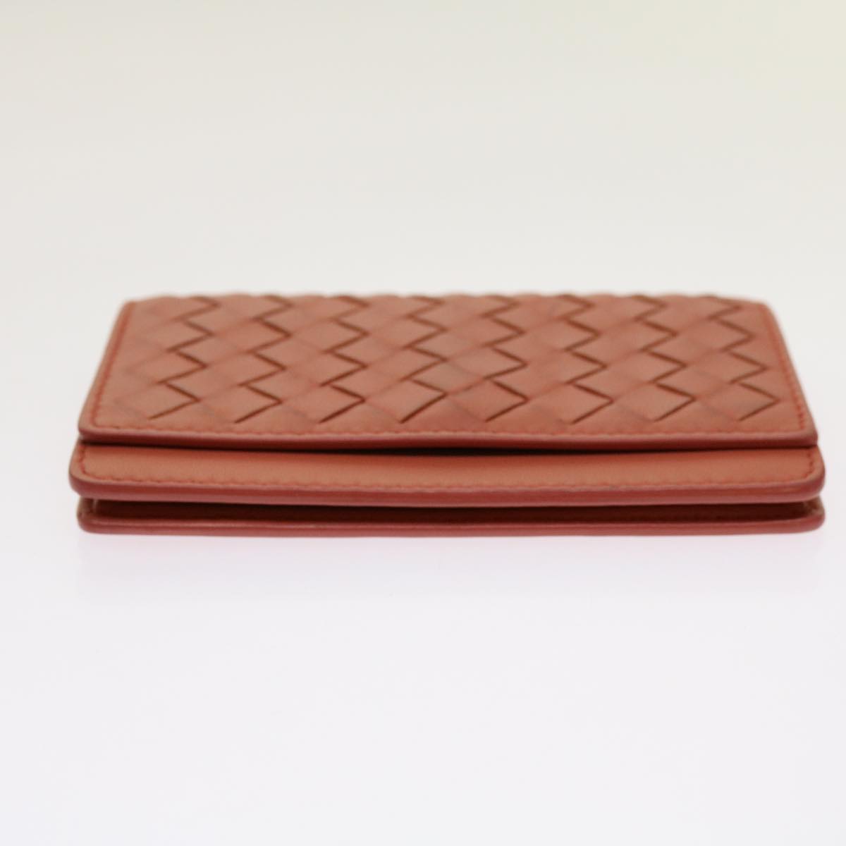 BOTTEGA VENETA INTRECCIATO Card Case Leather Pink Auth bs12861