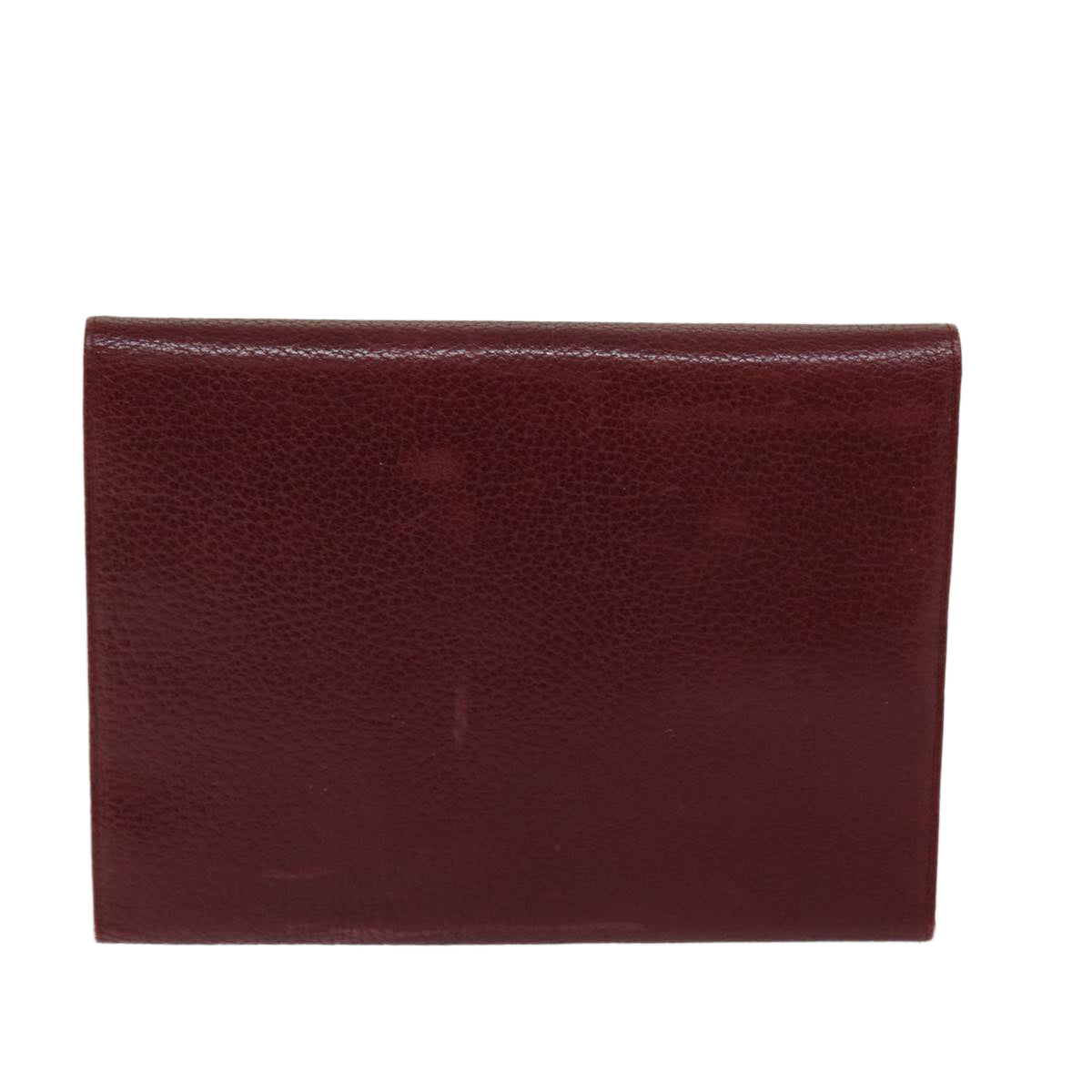 CARTIER Multi Case Wallet Leather Bordeaux Wine Red Auth bs12862