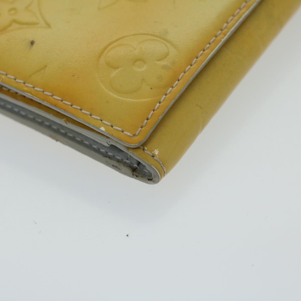 LOUIS VUITTON Monogram Vernis Walker Wallet Beige M91074 LV Auth bs12889