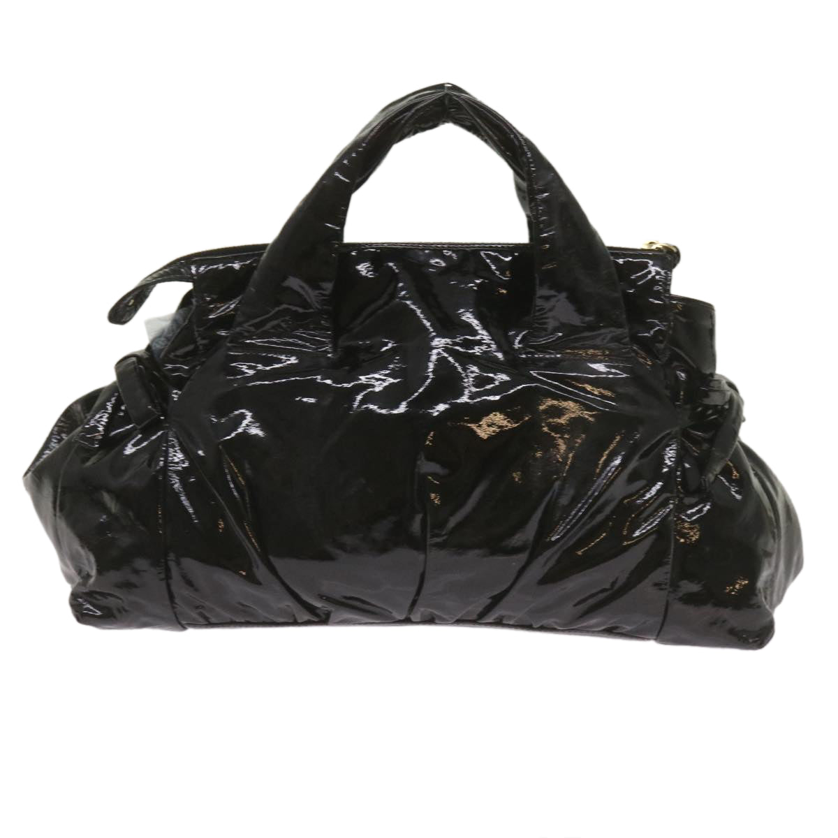 GUCCI Hand Bag Patent leather Black 197020 Auth bs12891