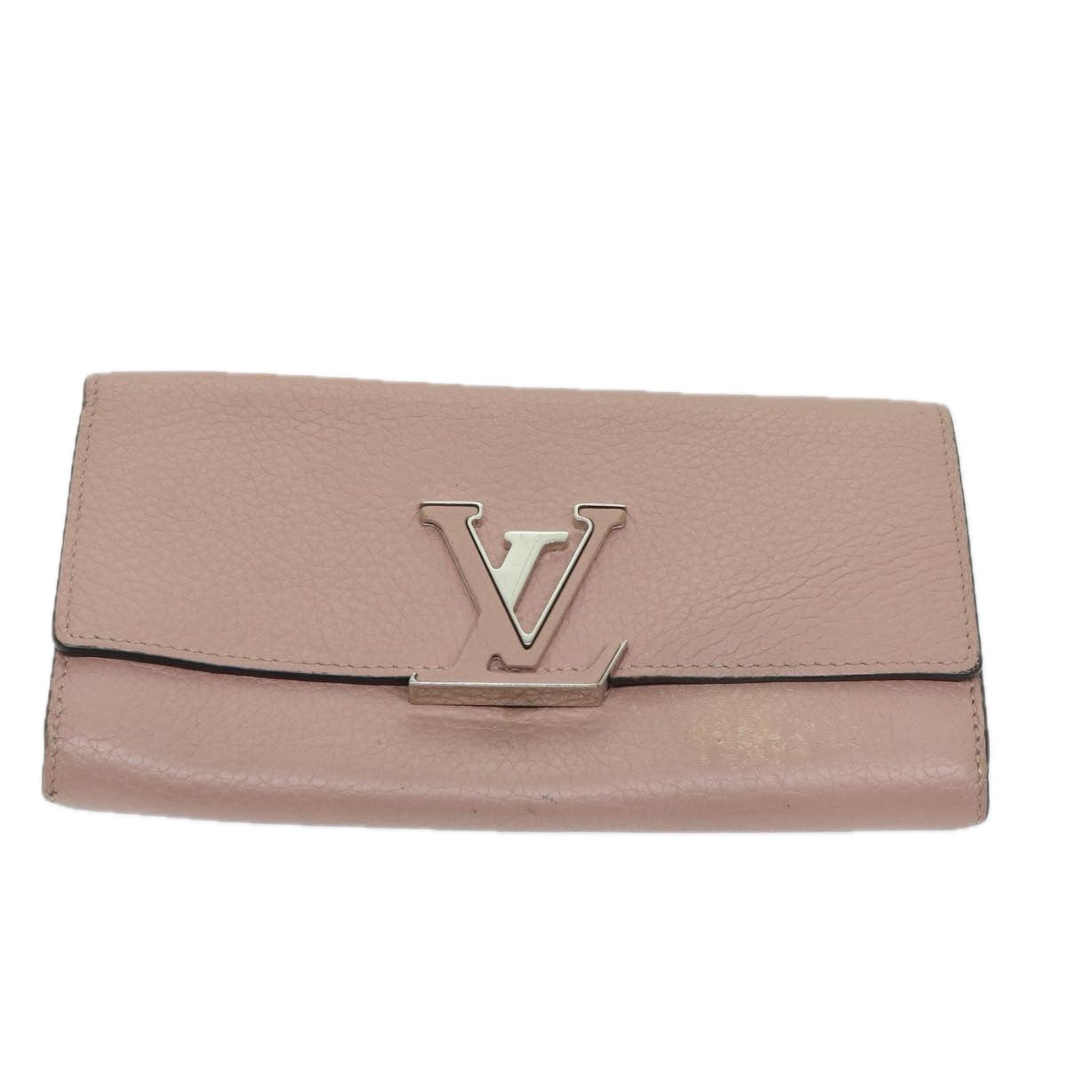 LOUIS VUITTON Capusine Long Wallet Leather Pink M61250 LV Auth bs12930