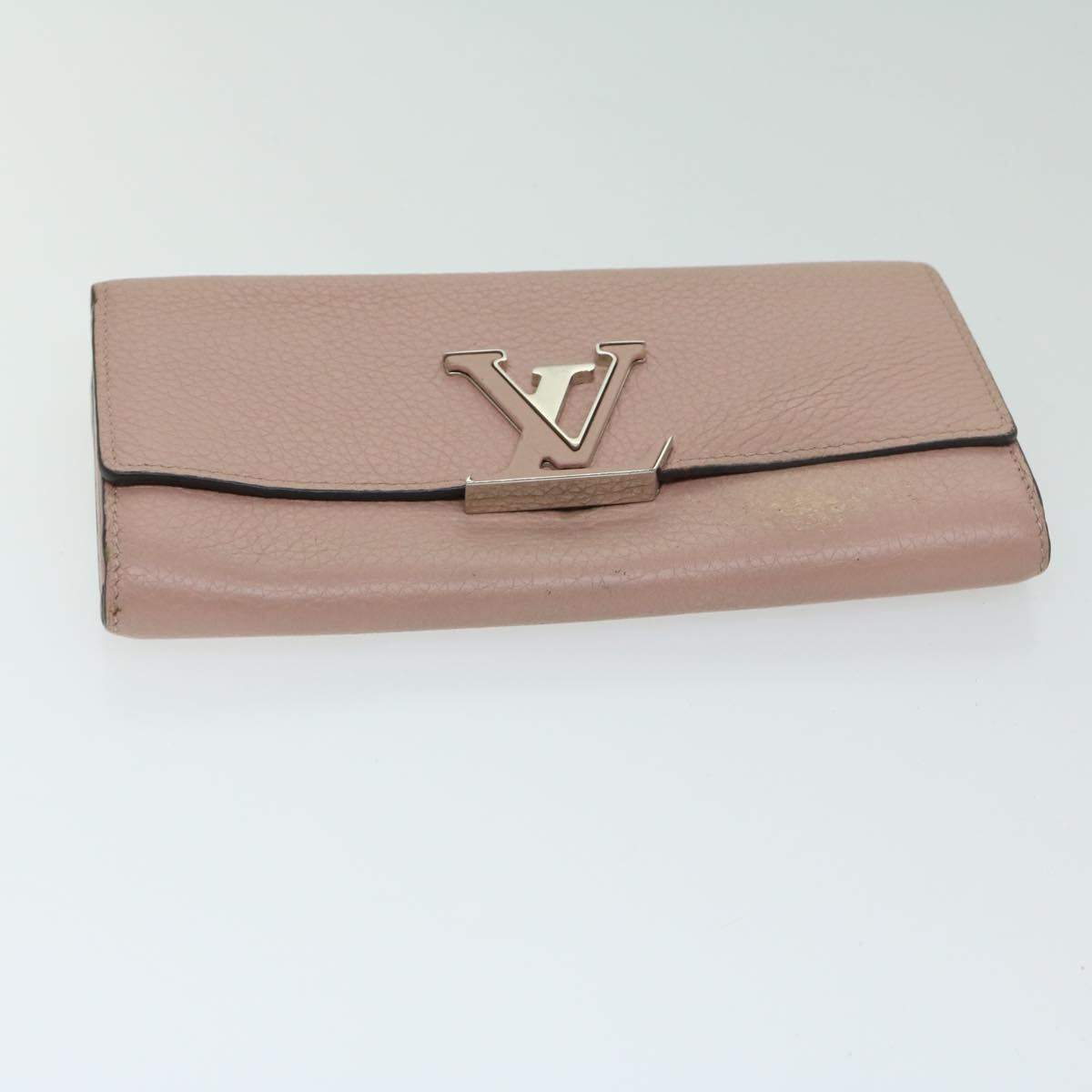 LOUIS VUITTON Capusine Long Wallet Leather Pink M61250 LV Auth bs12930