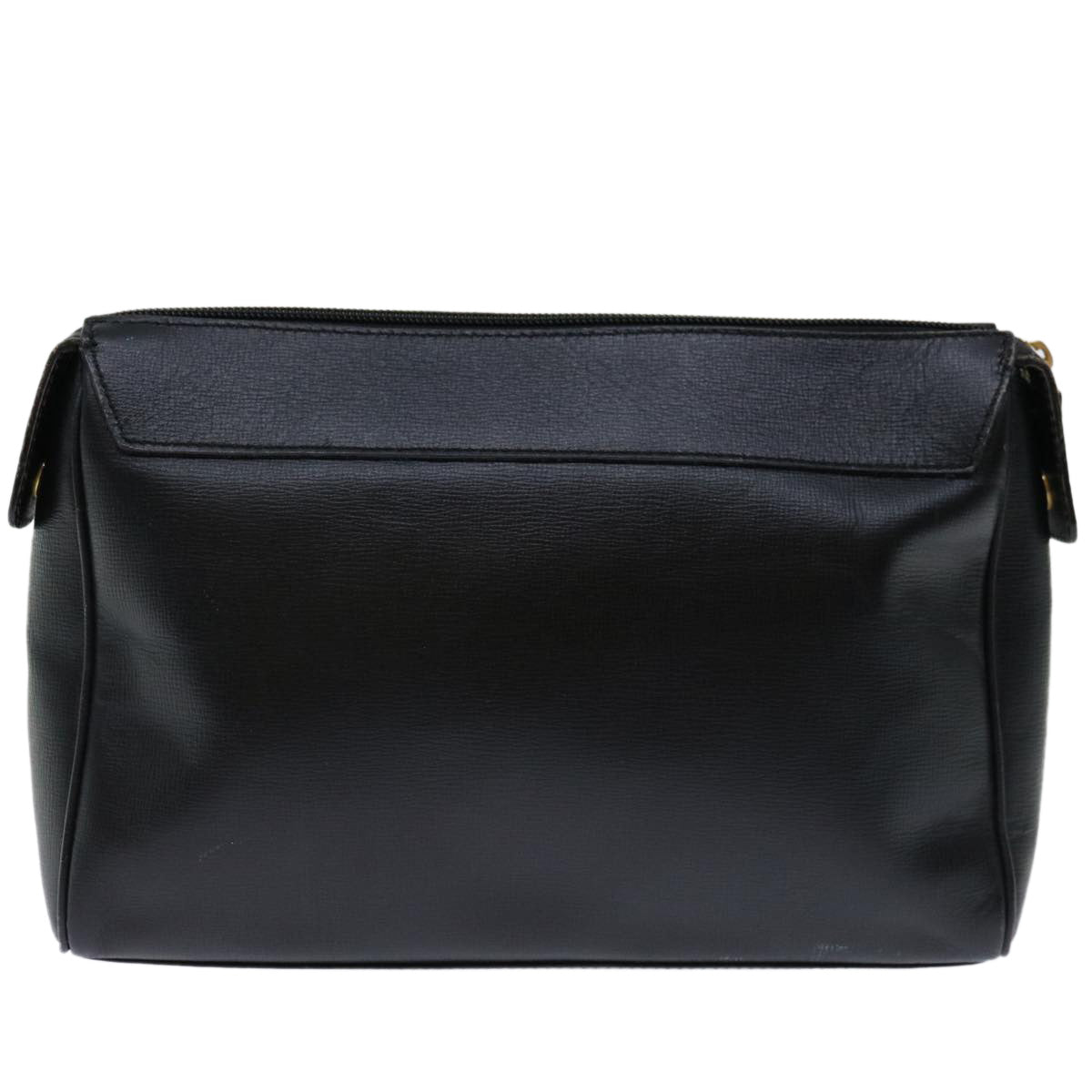 GIVENCHY Clutch Bag Leather Black Auth bs12942