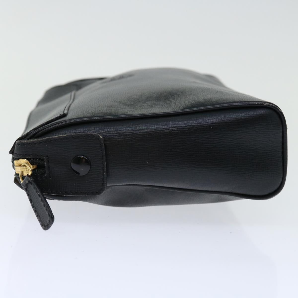 GIVENCHY Clutch Bag Leather Black Auth bs12942