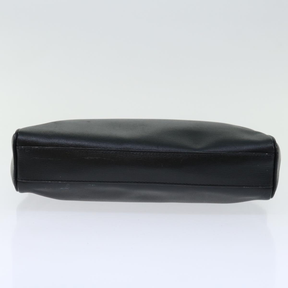 GIVENCHY Clutch Bag Leather Black Auth bs12942