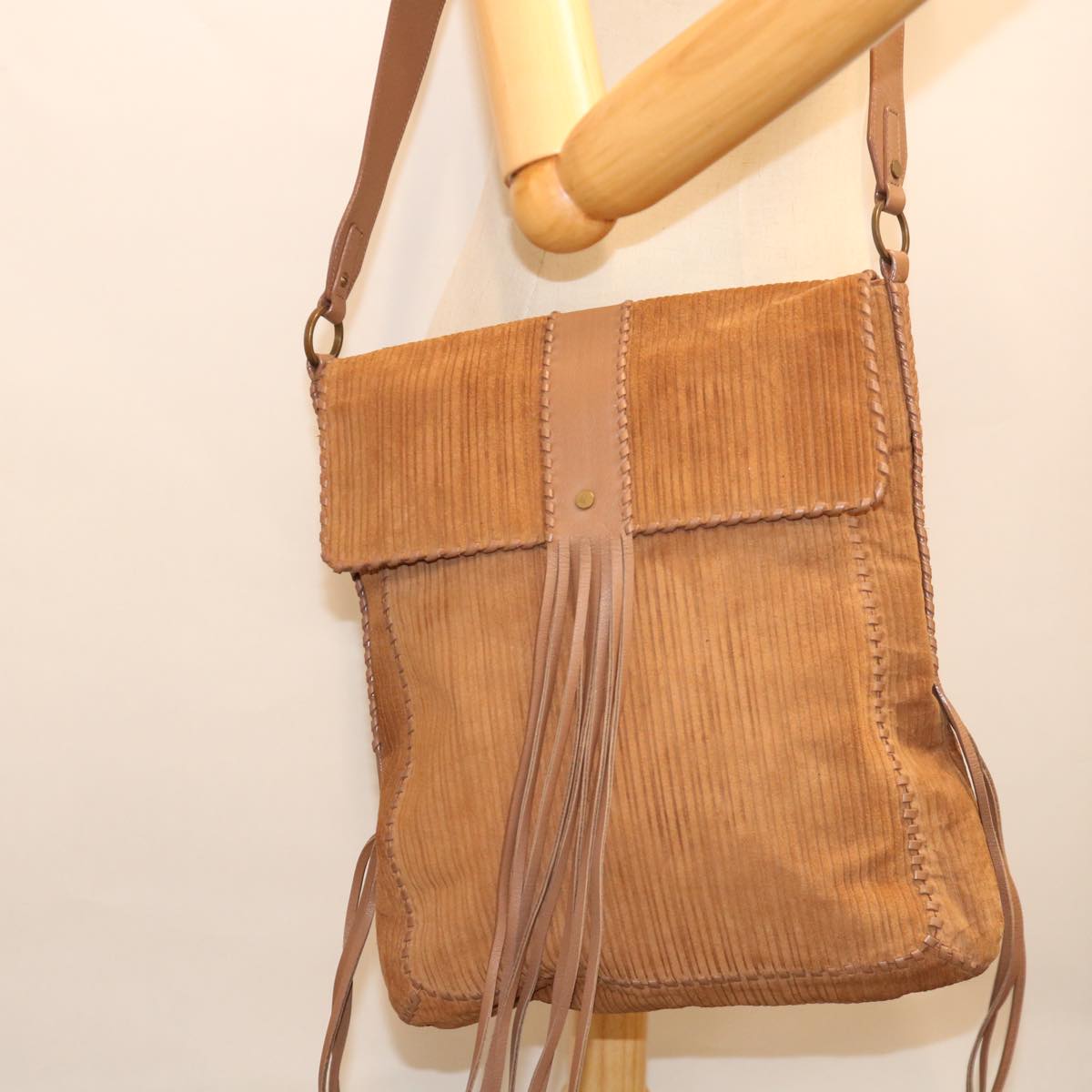 GIVENCHY Shoulder Bag Suede Brown Auth bs12943