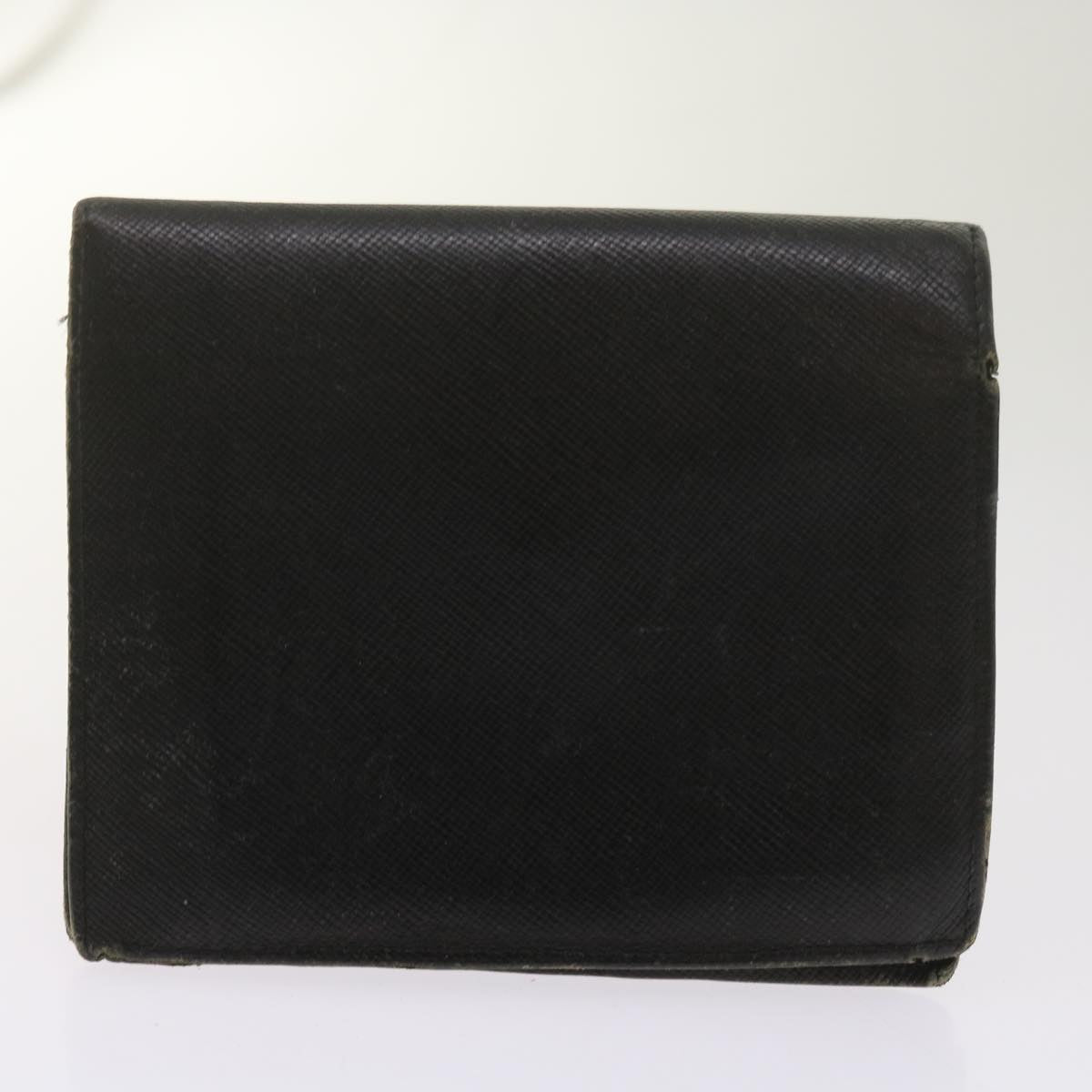 PRADA Wallet Leather nylon 11 pieces Black Auth bs12980