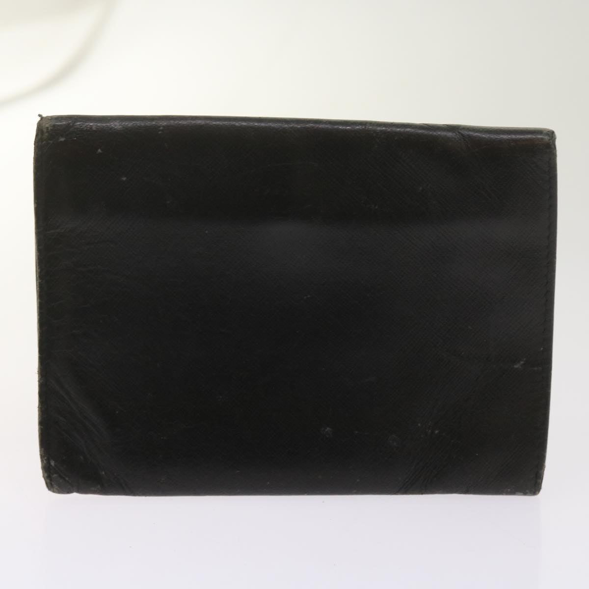 PRADA Wallet Leather nylon 11 pieces Black Auth bs12980