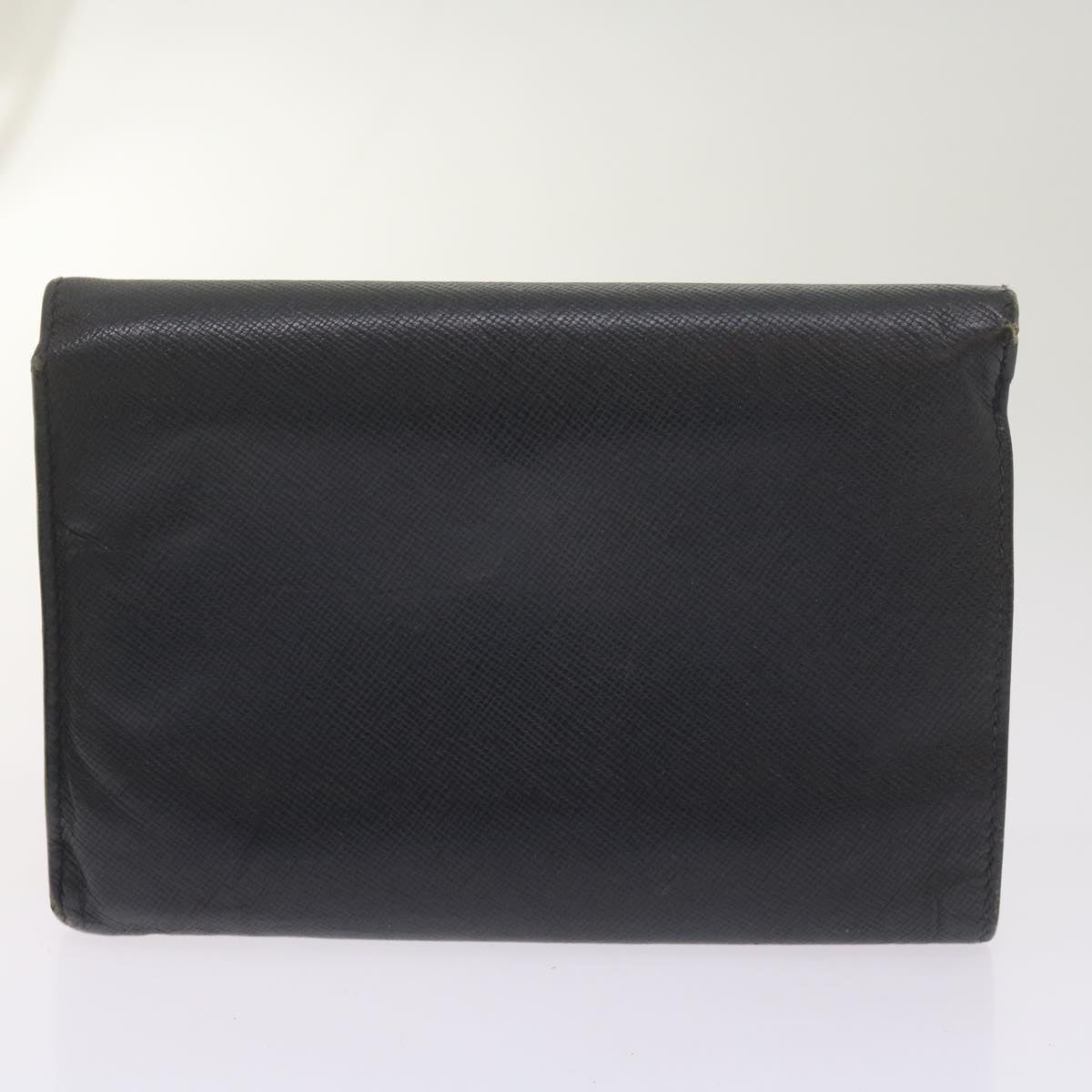 PRADA Wallet Leather nylon 11 pieces Black Auth bs12980