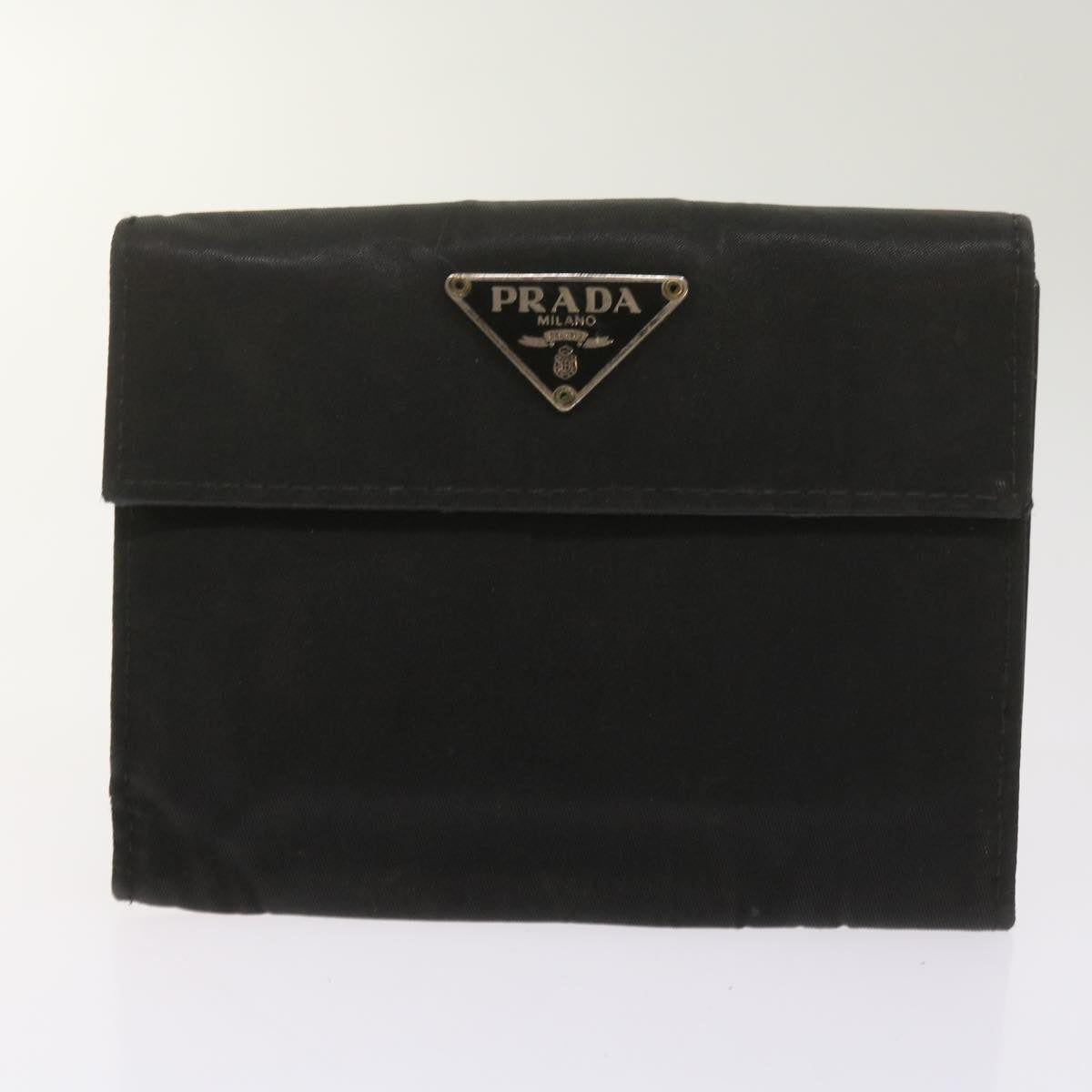 PRADA Wallet Leather nylon 11 pieces Black Auth bs12980