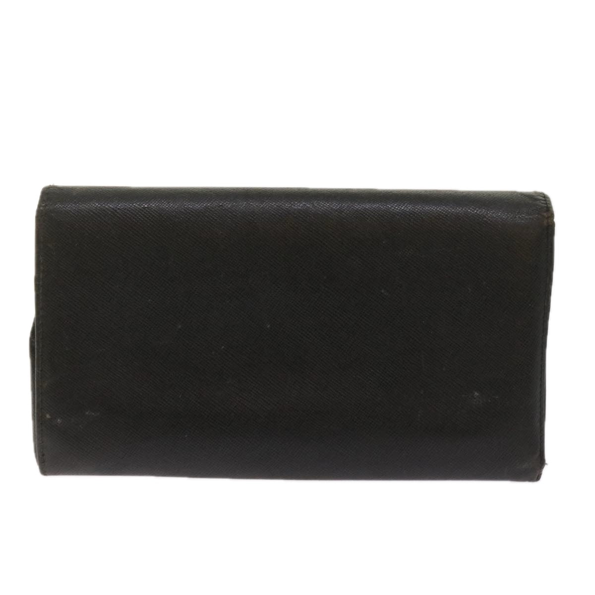 PRADA Wallet Leather nylon 11 pieces Black Auth bs12980