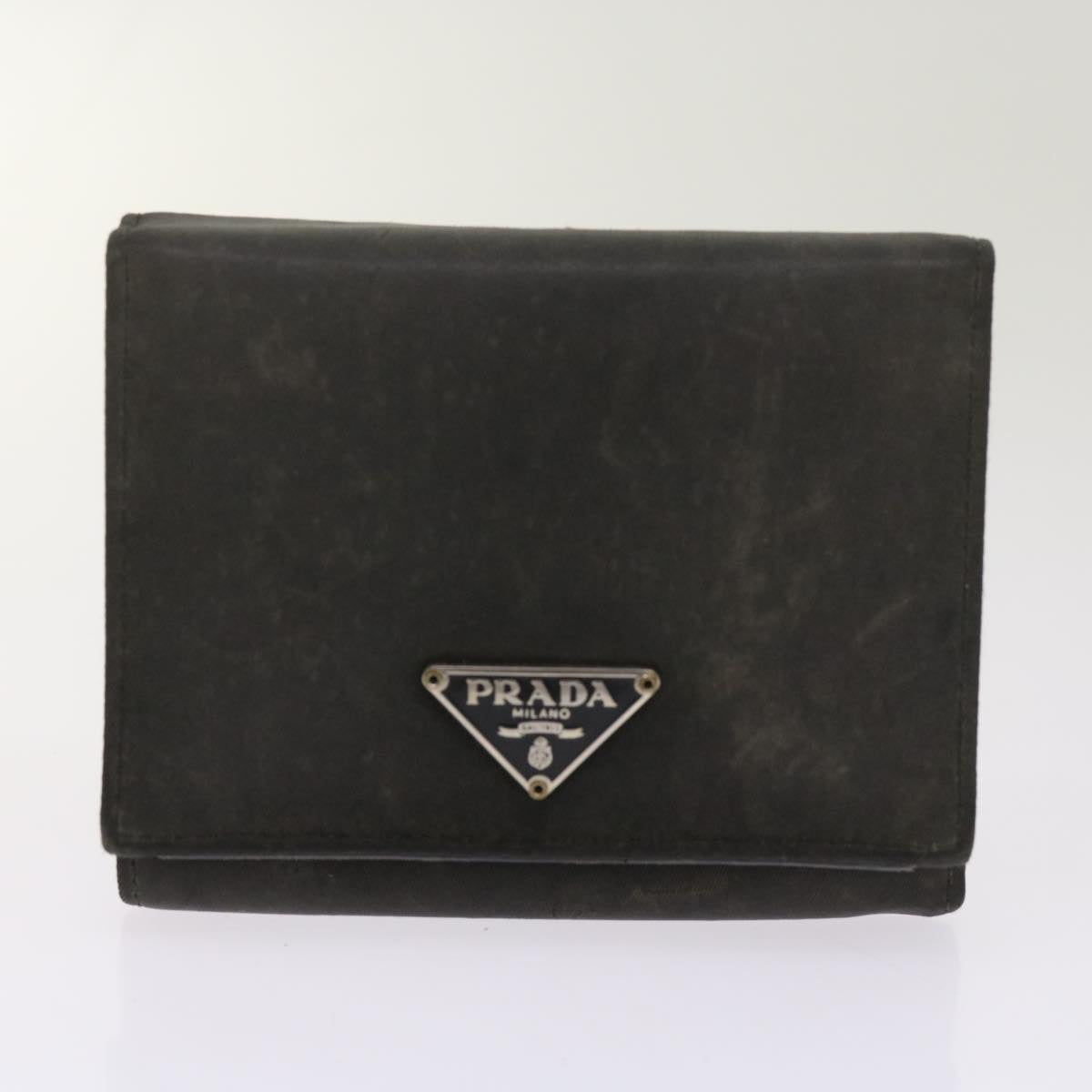 PRADA Wallet Leather nylon 11 pieces Black Auth bs12980